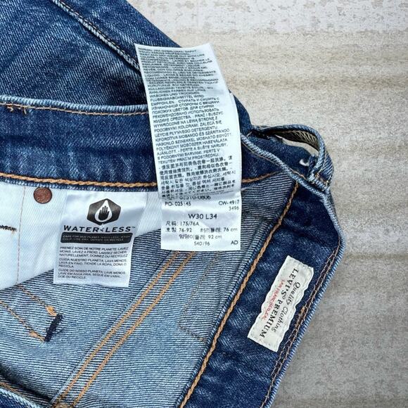 Vintage Y2K Big E Levis 510 Jeans 30x34 Slim Fit Tapered Ankle Dark Wash Denim - Picture 5 of 5